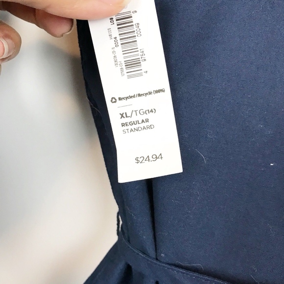 NEW Girls Old Navy 3/4 Shirt Dress Navy Blue - Picture 6 of 6